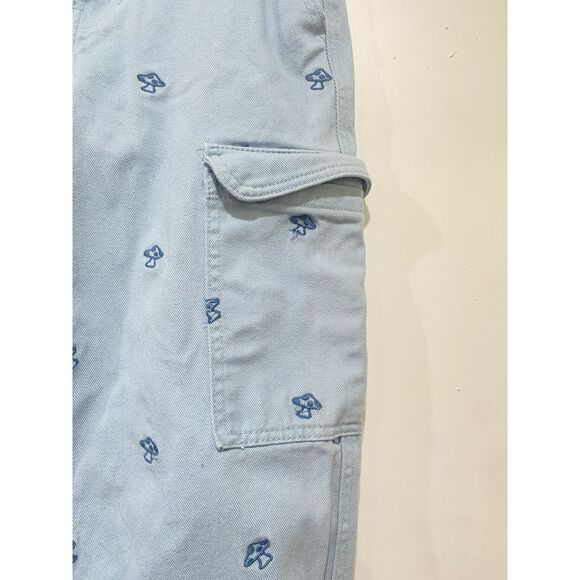 PacSun Baggy Carpenter Jeans Women Small 26X31 Blue Mushroom Denim Cargo Y2K - Picture 6 of 14